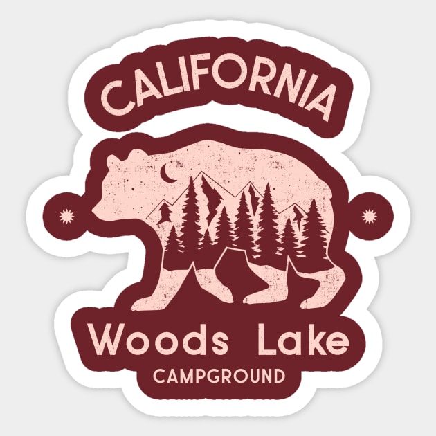 Woods Lake Campground Shirt Sticker by California Outdoors